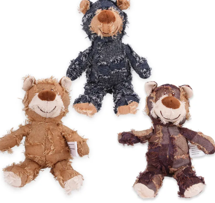 Squeaky Plush Dental Chew Dog Toy