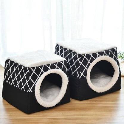 Pet Dog & Cat Bed Pod - 2-in-1 Space Capsule