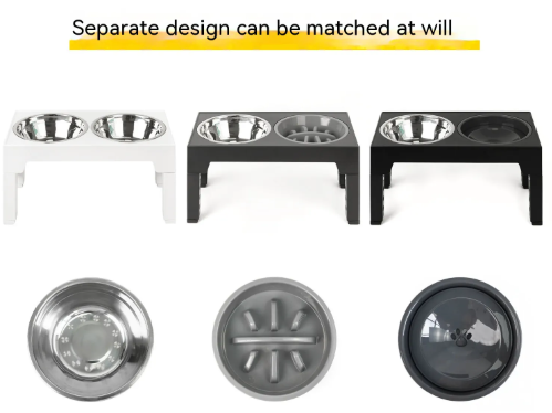 Adjustable Raised Slow Feeder Dog Bowl