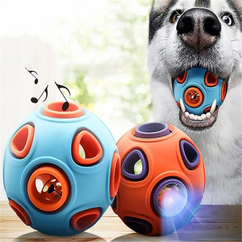 Light-Up Squeaky Chew Ball Dog Toy