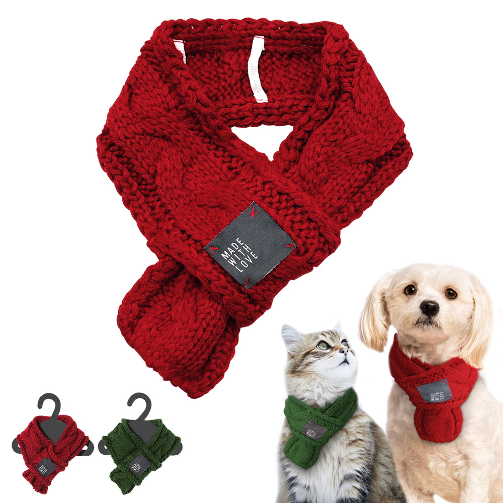 Cozy Knit Dog Scarf - Adorable Pet Neck Warmer