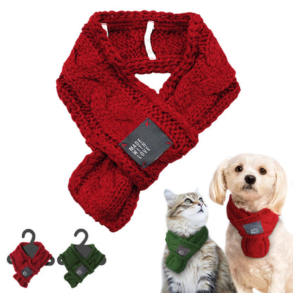 Cozy Knit Dog Scarf - Adorable Pet Neck Warmer
