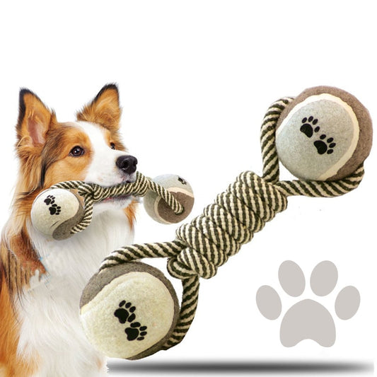 Cotton Rope Dumbbell Tug & Fetch Dog Toy